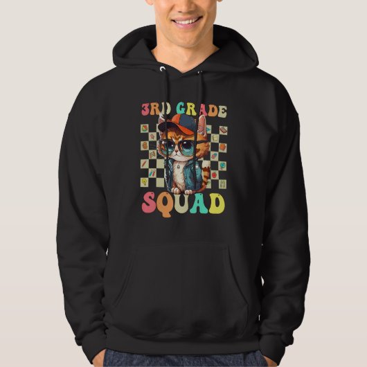 Third Grade Squad Back To School 3rd Grade Cute Ca Hoodie (Voorkant)