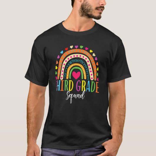 Third Grade Squad Rainbow Back To School Team 3rd  T-shirt (Voorkant)