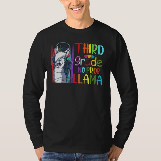 Third Grade Teacher Back To School No Prob Llama G T-shirt (Voorkant)