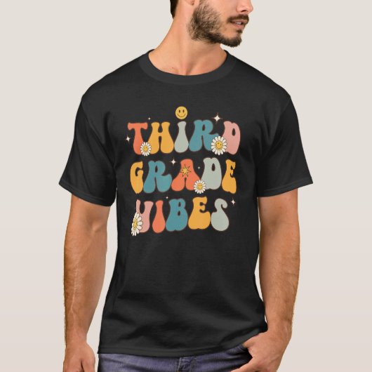 Third Grade Vibes  3rd Grade Team Retro 1st Day of T-shirt (Voorkant)