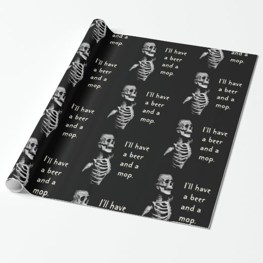 Thirsty Skeleton Cadeaupapier (Uitgerold)