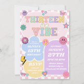 Thirteen is een vibe patch 13e verjaardag feest kaart (Voorkant)