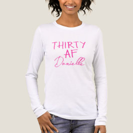 Thirty AF Grappig 30ste Verjaardag Roze Tri-Blend Shirt