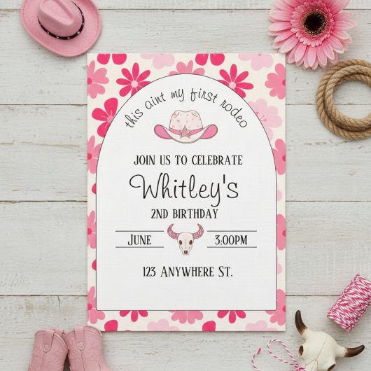 this aint my first rodeo. 2nd birthday invitation
