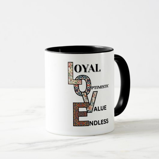 This beautiful mug shows how great love is. (Devant droit)