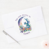 This Book Belongs to Personalized Dragon White Ronde Sticker (Envelop)