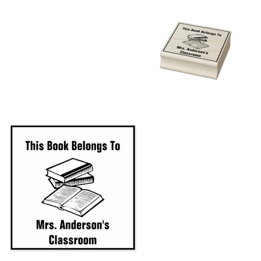 This Book Belongs To Teacher Name Classroom Rubberstempel (Gestempeld)