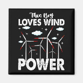 This Boy Loves Wind Wer, Windmill Turbine Technici Magneet (Voorkant)