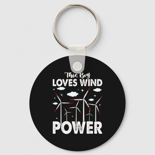This Boy Loves Wind Wer, Windmill Turbine Technici Sleutelhanger (Voorkant)