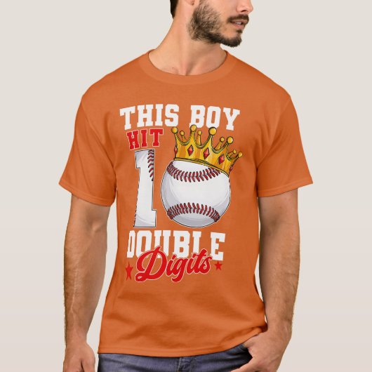 This Boy Now 10 Double Digits Baseball 10th Birthd T-shirt (Voorkant)