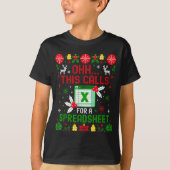 This Calls For A Spreadsheet Ugly Christmas T-shirt (Voorkant)
