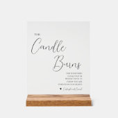 This Candle Burns Memorial Wedding Acrylic Sign (Recto)