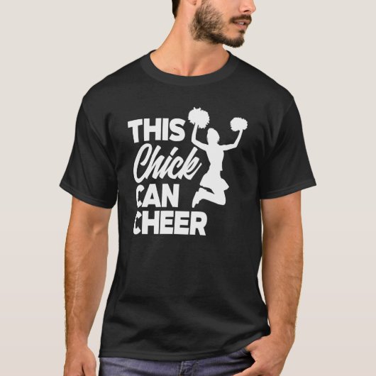 This Chick Can Cheer   Cheerleading Cheerleader T-shirt (Voorkant)