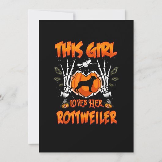 This Girl Loves Her Rottweiler Dog Halloween Aankondiging (Voorkant)