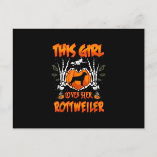 This Girl Loves Her Rottweiler Dog Halloween Aankondigingskaart