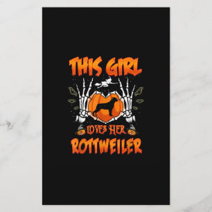 This Girl Loves Her Rottweiler Dog Halloween Briefpapier