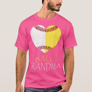 This Grandma Loves Softball and Baseball Funny Mot T-shirt