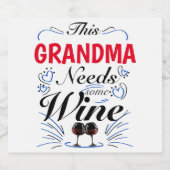 This Grandma Needs Some Wine Sparkling Wijnetiket (Enkel label)