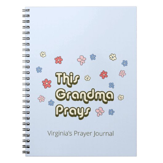 This Grandma Prays Retro Light Blue Prayer Journal (Devant)