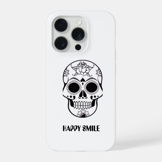 This Happy Smile Skull design  iPhone Hoesje (Achterkant)