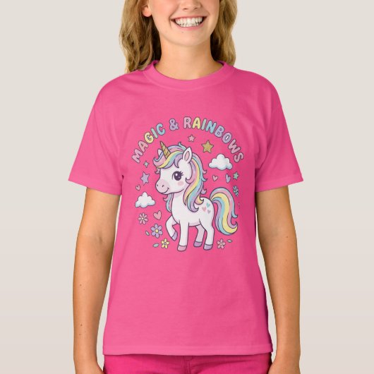 This is a T-shirt with a cute unicorn. (Devant)