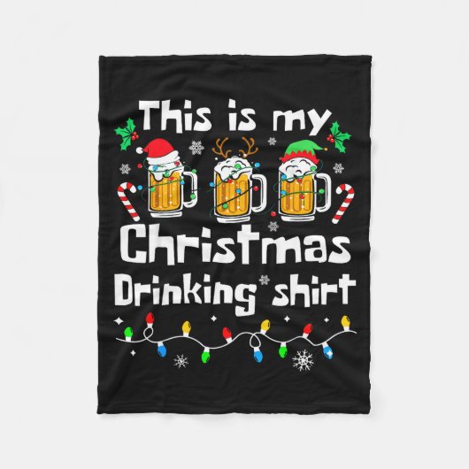 This Is My Christmas Beer Drinking Funny Party Xma Fleece Deken (Voorkant)