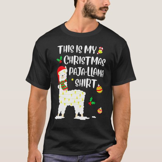 This Is My Christmas Llama Pajama Pyjama Top Chris (Voorkant)