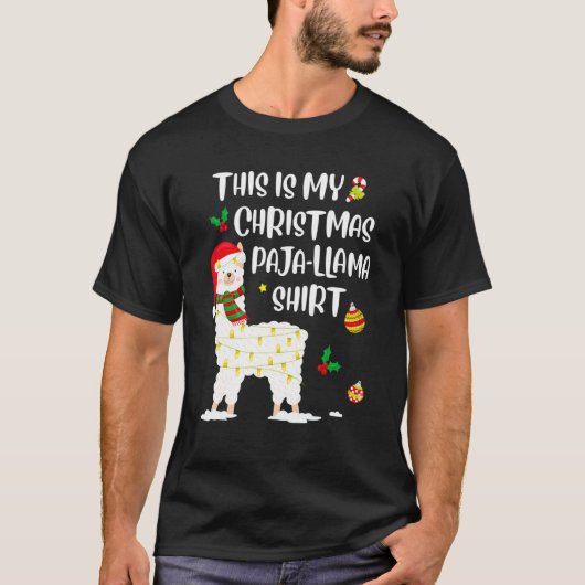 This Is My Christmas Llama Pajama Pyjama Top Chris (Voorkant)