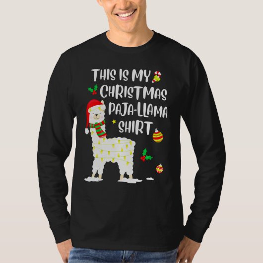 This Is My Christmas Llama Pajama Pyjama Top Chris (Voorkant)