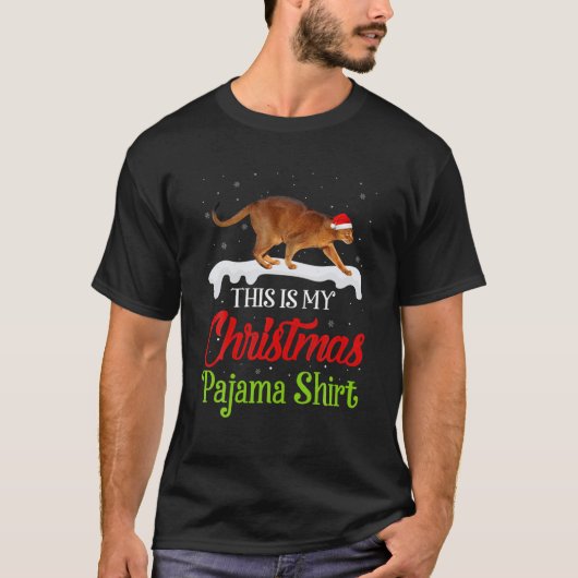 This Is My Christmas Pajama Abyssinian Cat T-shirt (Voorkant)