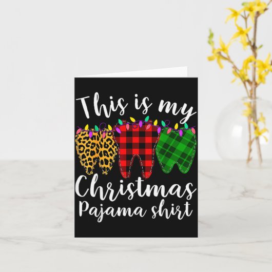 This Is My Christmas Pajama Christmas Teeth Leopar Kaart (Gele Bloem)