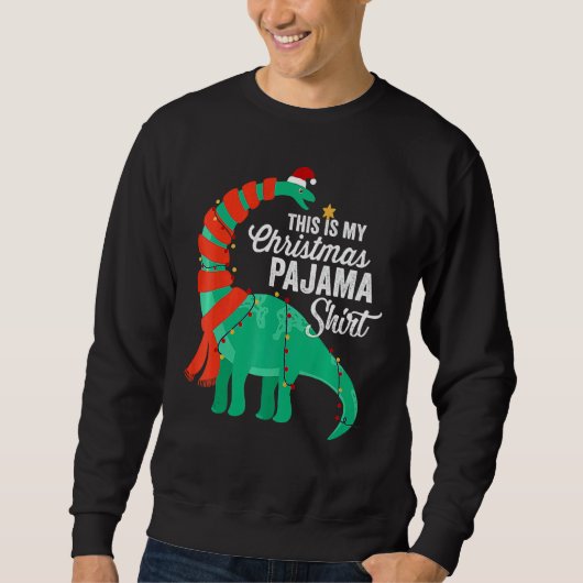 This Is My Christmas Pajama Dinosaur Brontosaurus  Trui (Voorkant)