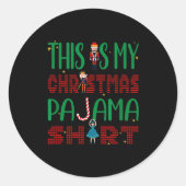 This Is My Christmas Pajama Funny Family Matching  Ronde Sticker (Voorkant)