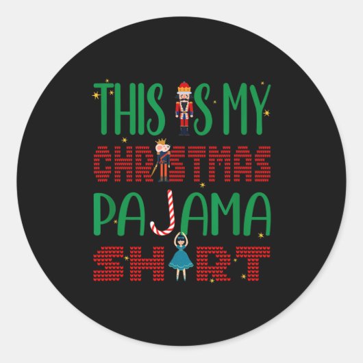 This Is My Christmas Pajama Funny Family Matching Ronde Sticker (Voorkant)