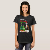This Is My Christmas Pajama Greyhound Dog Owner T-shirt (Voorkant volledig)