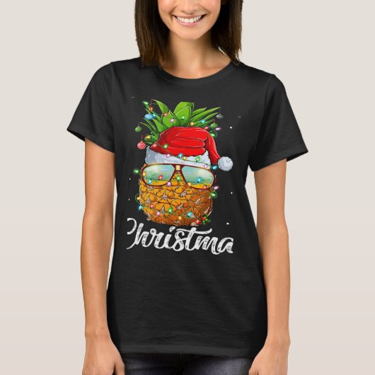 This Is My Christmas Pajama Lighting Pineapple Xm T-shirt (Voorkant)