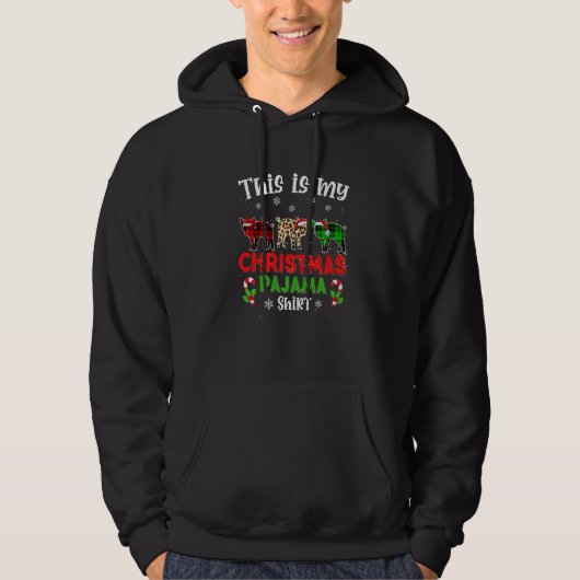 This Is My Christmas Pajama Pig Animals Leopard Pl Hoodie (Voorkant)
