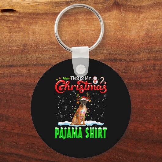 This Is My Christmas Pajama Shirt Boxer Christmas Sleutelhanger (Voorkant)