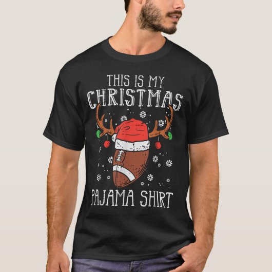 This Is My Christmas Pajama Shirt Football Xmas Sr (Voorkant)