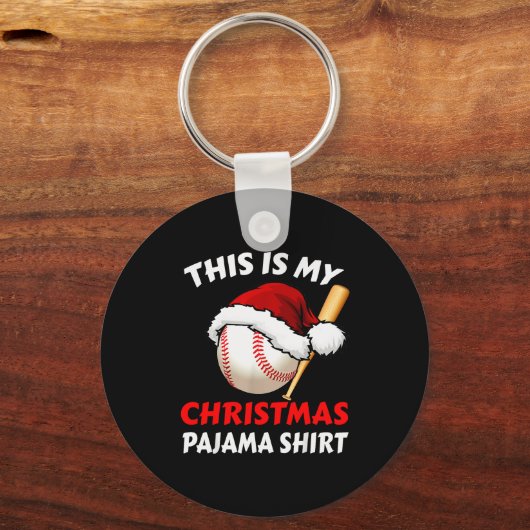 This Is My Christmas Pajama Shirt _ Funny Baseball Sleutelhanger (Voorkant)
