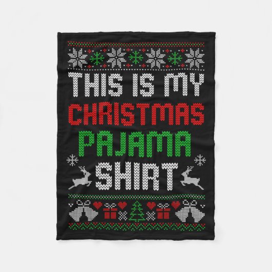 This Is My Christmas Pajama Shirt Funny Xmas Pjs M Fleece Deken (Voorkant)
