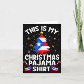 This Is My Christmas Pajama Shirt Puerto Rico Flag Kaart (Voorkant)
