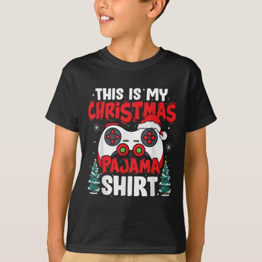 This Is My Christmas Pajama Video Game Gamer Boys T-shirt (Voorkant)