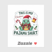 This Is My Christmas Turtle Pajama Shirt Buffalo P Sticker (Vel)