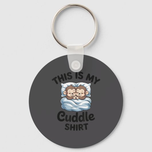 This Is My Cuddle Shirt Cute Monkey Couple Sleutelhanger (Voorkant)