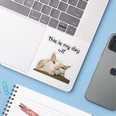 This is My Day Off Funny Cute Cat Sticker (Laptop met iPhone)