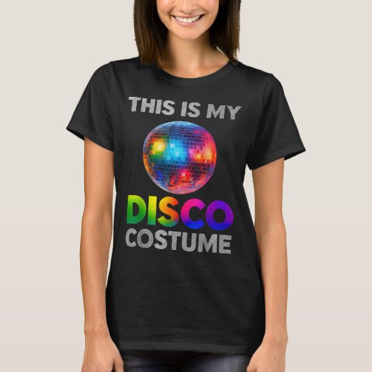 This Is My Disco Costume Ball Graphic 1970s Funky T-shirt (Voorkant)