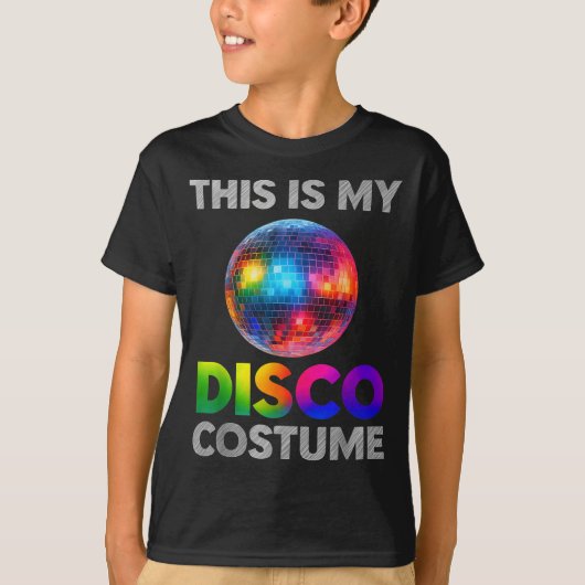 This Is My Disco Costume Ball Graphic 1970s Funky T-shirt (Voorkant)