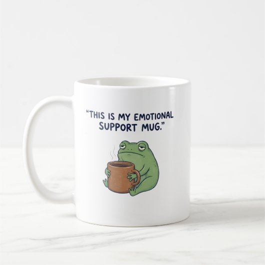This Is My Emotional Support Mug – Funny Frog Coff Koffiemok (Links)
