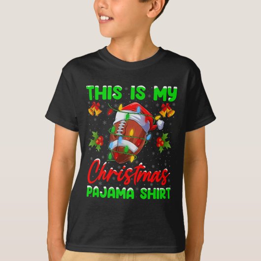 This Is My Football Christmas Pajamas Funny Footba T-shirt (Voorkant)